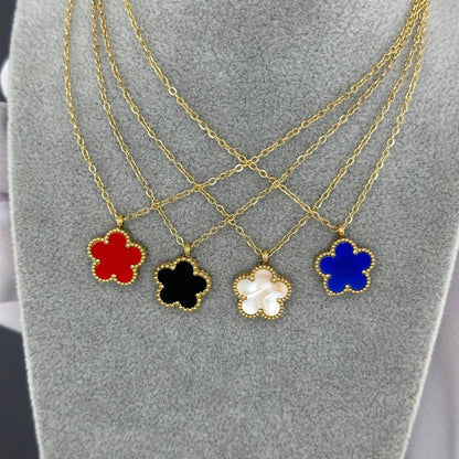 Nocturne by Viora - 18K Gold Plated Stainless Steel Flower Necklace