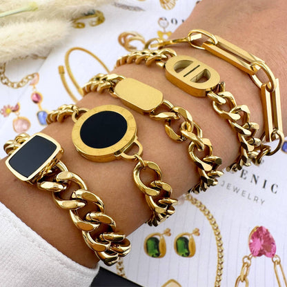 Zenith by Viora - 18K Gold Plated Stainless Steel Bracelet
